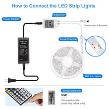 Load image into Gallery viewer, Led Strip Lights Waterproof 16.4ft 5m Flexible Color Changing RGB SMD 5050 150leds LED Strip Light Kit with 44 Keys IR Remote Controller and 12V Power Supply
