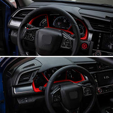 Load image into Gallery viewer, Thenice for 10th Gen Civic Dash Board Instrument Panel Dial Dashboard Trim Cover Frame ABS Decal Interior Moulding Accessories for Honda Civic 2020 2019 2018 2017 2016 -Red
