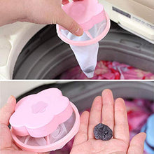 Load image into Gallery viewer, LAO XUE Household Reusable Plum Washing Machine Floating Lint Mesh Filter Bag,4 Pcs Portable Washing Machine Hair Filter Net Pouch(2Blue &amp; 2Pink)
