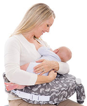 Load image into Gallery viewer, My Brest Friend Original Nursing Posture Pillow, Grey Flowing Fans
