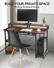 Load image into Gallery viewer, QooWare Computer Desk with Shelves, 47" Writing Desk w/Keyboard Tray &amp; Monitor Stand Riser - Achieve More, Strain Less - Large Desk Space Wooden Study Table for Home Office
