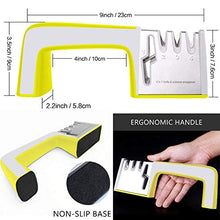 Load image into Gallery viewer, Knife Sharpener Kitchen Professional 4 In 1 Scissor Knife Sharpening Tool Chef's Best Choice Diamond, Tungsten Steel, Ceramic Stone, Non-Slip Base Professional Blades Sharpening Tools (yellow&amp;gray)
