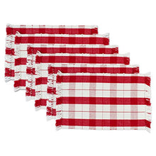 Load image into Gallery viewer, DII Christmas Basics Cotton Holiday Tabletop Collection, Placemat Set, 13x19, Red Tinsel, 6 Piece
