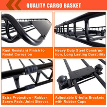 Load image into Gallery viewer, MeeFar Roof Rack Carrier Basket Universal Rooftop Cargo Carrier Basket 51" X 36" X 5" + Waterproof Cargo Bag 15 Cubic Feet (44" 34" 17"), and Cargo Net with Attachment Hooks, Ratchet Straps

