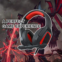 Load image into Gallery viewer, Gaming Headset Over Ear Stereo Headphone with Mic, Soft Memory Earmuffs, Noise Canceling, 3.5mm Audio-Jack for PS4 Xbox One Controller/Mac/PC/Computer/Phones/Tablets (Black Red)
