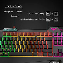 Load image into Gallery viewer, havit Wired Gaming Keyboard Mouse Combo LED Rainbow Backlit Gaming Keyboard RGB Gaming Mouse Ergonomic Wrist Rest 104 Keys Keyboard Mouse 4800 DPI for Windows &amp; Mac PC Gamers (Black)

