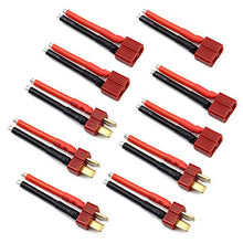 Load image into Gallery viewer, 5 Pairs T Plug Connector Female and Male Deans with 14AWG Silicon Wire for RC Lipo Battery Cable Drone
