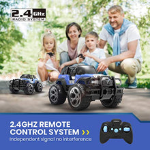 Load image into Gallery viewer, DEERC DE42 Remote Control Car RC Racing Cars,1:18 Scale 80 Min Play 2.4Ghz LED Light Auto Mode Off Road RC Trucks with Storage Case,All Terrain SUV Jeep Cars Toys Gifts for Boys Kids Girls Teens,Blue
