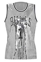 Load image into Gallery viewer, Howriis Women's Silver Sequins Basketball Tank Vest (One Size, Silver)
