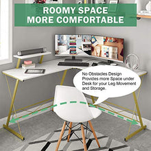 Load image into Gallery viewer, Mr IRONSTONE L-Shaped Desk 50.8" Computer Corner Desk, Home Gaming Desk, Office Writing Workstation with Large Monitor Stand, Space-Saving, Easy to Assemble（Laminate Marble）
