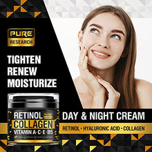 Load image into Gallery viewer, Collagen &amp; Retinol Cream - Anti Aging Cream Face Moisturizer w/ Hyaluronic Acid - Anti Wrinkle Day &amp; Night Retinol Face Cream - 1.7 oz
