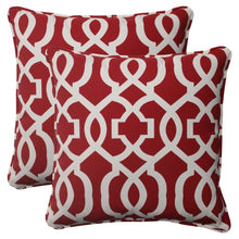 Load image into Gallery viewer, Pillow Perfect 498522 Outdoor/Indoor New Geo Throw Pillows, 18.5" x 18.5", Red, 2 Pack
