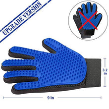 Load image into Gallery viewer, [Upgrade Version] Pet Grooming Glove - Gentle Deshedding Brush Glove - Efficient Pet Hair Remover Mitt - Enhanced Five Finger Design - Perfect for Dog &amp; Cat with Long &amp; Short Fur - 1 Pair (BLUE)
