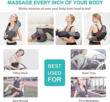 Load image into Gallery viewer, Medcursor Neck Shoulder Massager with Heat, Electric Shiatsu Back Massage Device, Portable Deep Tissue 3D Kneading Pillow for Muscle Pain Relief, Home, Office, Car Use - Ideal Gifts
