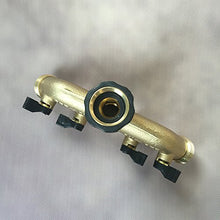 Load image into Gallery viewer, SOMMERLAND Heavy Duty Brass 4 Way Garden Hose Shut Off Connector (Brass Overmold-1PK)
