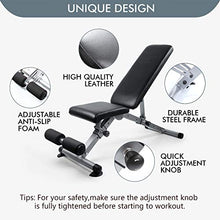 Load image into Gallery viewer, RitFit Adjustable / Foldable Utility Weight Bench for Home Gym, Weightlifting and Strength Training - Bonus Workout Poster with 35 Total Body Exercises (Upgraded Version)
