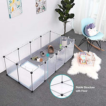 Load image into Gallery viewer, SONGMICS Pet Playpen,Fence Cage with Bottom for Small Animals Guinea Pigs, Hamsters, Bunnies,Rabbits, Pet Exercise Run and Crate, Transparent Plastic Panels, ULPC02W
