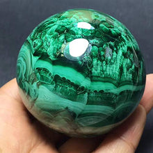 Load image into Gallery viewer, DingSheng Natural Green Malachite Ball Quartz Crystal Sphere Mineral Specimen Healing Crystal Stone Home Dcoration &amp; Free Pouch &amp; Wood Stand (50-53mm)
