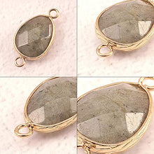 Load image into Gallery viewer, UR URLIFEHALL 20pcs Natural Labradorite Links Connector with Brass Findings Double Loop Faceted Drop Column Connector Pendant for Charms Jewelry Making
