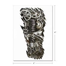 Load image into Gallery viewer, Playmax 8 Sheets of Stylish Waterproof Large Snake Koi Fish Skull Owl Wolf Mechanical Arm Devil Biker Gym Lover Body Arms Shoulders Chest Back Temporary Tattoo Stickers for Teens Guys Boys Men
