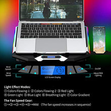 Load image into Gallery viewer, ICE COOREL Gaming Laptop Cooling Pad 15 -17.3 Inch, RGB Laptop Cooler Pad with 6 Cooling Fans, Laptop Cooling Stand with 6 Height Adjustable, Laptop Fan with LCD Screen, Two USB Ports, Phone Stand
