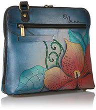 Load image into Gallery viewer, Anna by Anuschka Women's Genuine Leather Zip Around Cross Body | Medium Organizer with External Credit Card Pocket | Midnight Floral
