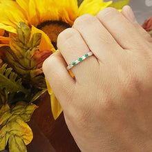 Load image into Gallery viewer, Dazzlingrock Collection 10K Round Emerald &amp; Diamond 5 Stone Ladies Anniversary Wedding Band, White Gold, Size 7
