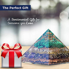 Load image into Gallery viewer, Orgonite Crystal Love Attraction Orgone Pyramid With Rose Quartz, Amethyst, Malachite – Crystals of Unconditional Love and Healing
