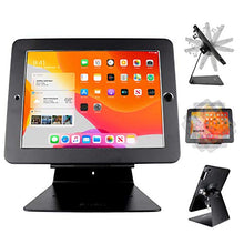 Load image into Gallery viewer, CarrieCathy Desktop Anti-Theft Security Kiosk POS Stand Holder Enclosure for 10.2" 2021 iPad 9th Gen 2020 iPad 8th Gen 2019 iPad 7th Gen, Flip &amp; 360° Swivel Design
