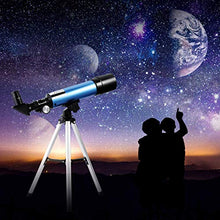 Load image into Gallery viewer, First Telescope for Kids &amp; Beginners, Portable Refractor Telescope 90x Magnification with Tabletop Tripod and Two Eyepieces - Best Gift for Kids to Explore Moon Space, View Wildlife, Watch Night-Sky
