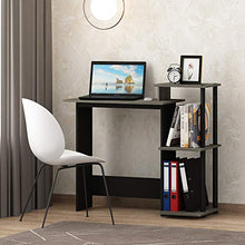 Load image into Gallery viewer, FURINNO Efficient Home Laptop Notebook Computer Desk, Square Side Shelves, French Oak Grey/Black
