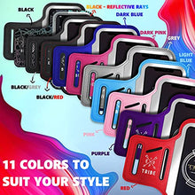 Load image into Gallery viewer, TRIBE Running Phone Holder Armband. iPhone &amp; Galaxy Cell Phone Sports Arm Bands for Women, Men, Runners, Jogging, Walking, Exercise &amp; Gym Workout. Fits All Smartphones. Adjustable Strap, CC/Key Pocket

