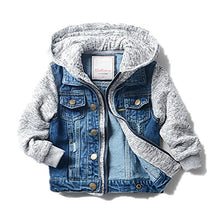 Load image into Gallery viewer, LJYH Boys' Basic Denim Trucker Jackets Children Fall Hoodies Trendy Jeans Coats 9/10yrs 140cm and LJYH Boy's Collar Faux Motorcycle Leather Jackets Kids Spring Biker Coats Black 9/10yrs（140cm）
