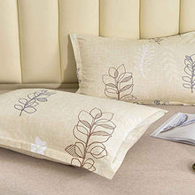 Load image into Gallery viewer, NANKO Queen Comforter Set 3pc 88 x 90 inch, Beige Floral Flower Pattern Printed Soft Microfiber Bedding - All Season Quilted Comforter with 2 Pillowshams - Farmhouse Bed Set for Women Men Yellow Leaf
