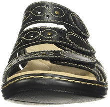 Load image into Gallery viewer, Clarks Women's Leisa Cacti Slide Sandal, Black Leather, 9 M US
