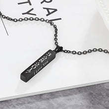 Load image into Gallery viewer, Love Jewelry Personalized Couple Stainless Steel Necklace Engraved Initial Name Vertical Bar Necklace Birthday Gift (Black)

