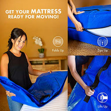 Load image into Gallery viewer, Mattress Bag with 8 Handles for Moving and Storage – Queen Size – Reusable Cover with Strong Zipper Closure – Extra Thick Mattress Protection
