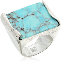 Load image into Gallery viewer, Robert Lee Morris "Mosaic" Semiprecious Turquoise Stone Ring, Size 7.5
