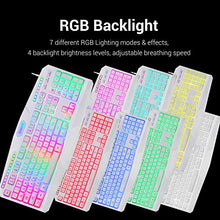 Load image into Gallery viewer, Redragon S101 Wired Gaming Keyboard and Mouse Combo RGB Backlit Gaming Keyboard with Multimedia Keys Wrist Rest and Red Backlit Gaming Mouse 3200 DPI for Windows PC Gamers (White)
