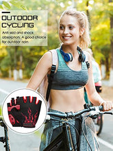 Load image into Gallery viewer, 2 Pairs Mens Cycling Gloves Mountain Bike Gloves Half Finger Breathable Motorcycle Road Bicycle Gloves Shock-Absorbing Non-Slip Sports Gloves for Men Women Unisex (Black and Red, Large)

