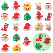 Load image into Gallery viewer, CY2SIDE 20PCS Christmas Glowing Shoe Charm for Clogs, Santa Glow in the Dark Shoe Decoration Charm for Kids, Bracelet Wristband Charm for Toddlers, Shoe Decor for Slip on, Christmas Treasure Toys Mini
