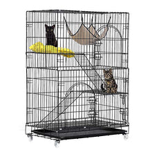 Load image into Gallery viewer, TOOCA 3-Tier Cat Cage, Cat Playpen Kennel Crate Chinchilla Rat Box Cage Enclosure with Ladders, Platforms Beds, Latches Tray Hammock
