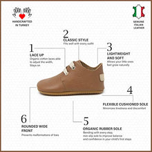 Load image into Gallery viewer, Ella Bonna Oxford Baby Boy Shoes, Rubber Sole, Leather Baby Shoes, Toddler Girl Baby Walking Shoes, Newborn Infant Mini Kids Crib Baby Moccasins (Taba, US 4)
