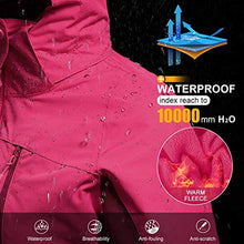 Load image into Gallery viewer, CAMEL CROWN Women's Waterproof Ski Jacket 3-in-1 Winter Coat Windbreaker Fleece Inner for Snow Rain Hiking Outdoor
