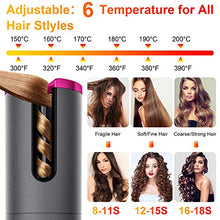 Load image into Gallery viewer, Fezax Cordless Auto Hair Curler, Automatic Curling Iron with LCD Display Adjustable Temperature &amp; Timer, Portable Rechargeable Rotating Ceramic Barrel Curling Wand Fast Heating for Hair Styling
