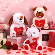 Load image into Gallery viewer, Plush Stuffed Animals 10 Inch Cute Plush Animals Holding Red Heart Soft Plush Toy for Valentine's Day, Wedding, Anniversary, Mother's Day, Birthday Present (Teddy Bear)
