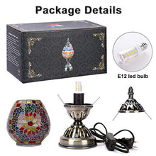Load image into Gallery viewer, Marrakech Turkish Table Lamp Christmas Decorations Gift Mosaic Glass Egg Shaped Bedside Lamp Moroccan Lantern Desk Night Light Lamps for Living Room Bedroom
