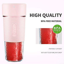 Load image into Gallery viewer, Personal Portable Blender for Shakes and Smoothies with Rechargeable USB, BPA Free, 11.8oz Bottle Cup Juicer
