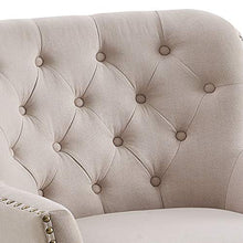 Load image into Gallery viewer, Rosevera Gustavo Collection Fabric Nailhead Club, Contemporary Accent Chairs, Beige with Ottoman
