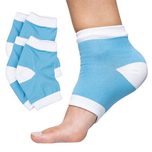 Load image into Gallery viewer, ZenToes Moisturizing Heel Socks 2 Pairs Gel Lined Toeless Spa Socks to Heal and Treat Dry, Cracked Heels While You Sleep (Regular, Blue)
